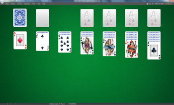 A game of Klondike in SolSuite Solitaire